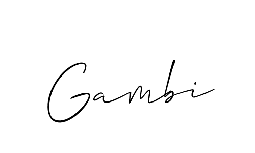 Create a beautiful signature design for name Gambi. With this signature (Allison_Script) fonts, you can make a handwritten signature for free. Gambi signature style 2 images and pictures png