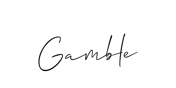 Also we have Gamble name is the best signature style. Create professional handwritten signature collection using Allison_Script autograph style. Gamble signature style 2 images and pictures png