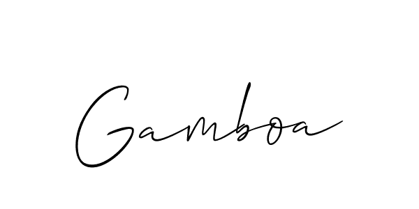 Make a beautiful signature design for name Gamboa. With this signature (Allison_Script) style, you can create a handwritten signature for free. Gamboa signature style 2 images and pictures png