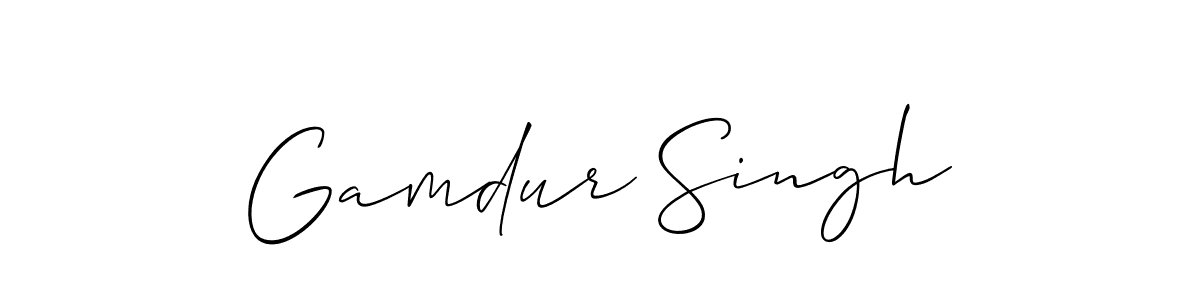 Create a beautiful signature design for name Gamdur Singh. With this signature (Allison_Script) fonts, you can make a handwritten signature for free. Gamdur Singh signature style 2 images and pictures png