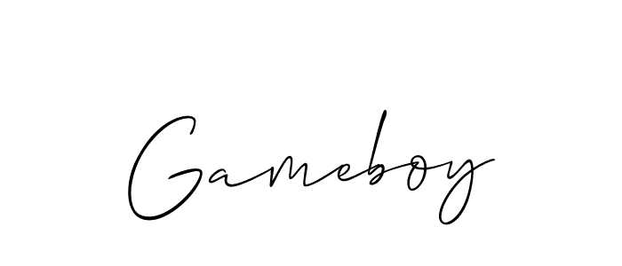 You should practise on your own different ways (Allison_Script) to write your name (Gameboy) in signature. don't let someone else do it for you. Gameboy signature style 2 images and pictures png