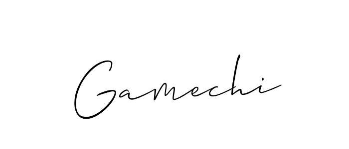 Also we have Gamechi name is the best signature style. Create professional handwritten signature collection using Allison_Script autograph style. Gamechi signature style 2 images and pictures png
