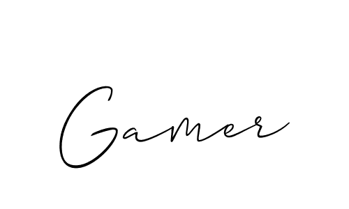 How to make Gamer signature? Allison_Script is a professional autograph style. Create handwritten signature for Gamer name. Gamer signature style 2 images and pictures png