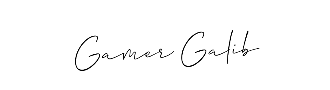 Make a beautiful signature design for name Gamer Galib. With this signature (Allison_Script) style, you can create a handwritten signature for free. Gamer Galib signature style 2 images and pictures png