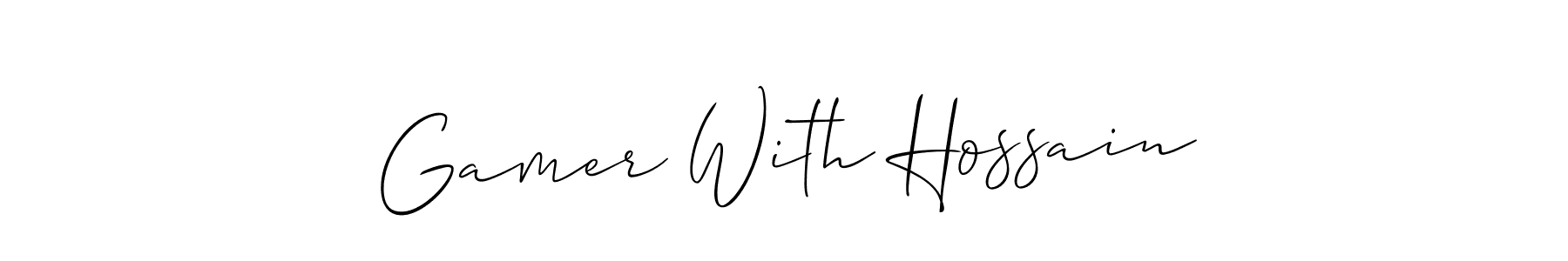 How to Draw Gamer With Hossain signature style? Allison_Script is a latest design signature styles for name Gamer With Hossain. Gamer With Hossain signature style 2 images and pictures png