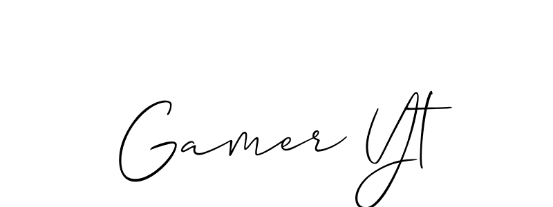 It looks lik you need a new signature style for name Gamer Yt. Design unique handwritten (Allison_Script) signature with our free signature maker in just a few clicks. Gamer Yt signature style 2 images and pictures png