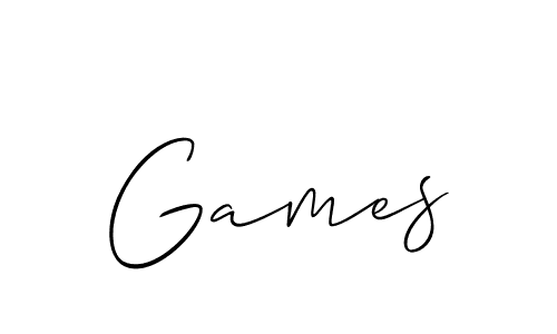 Design your own signature with our free online signature maker. With this signature software, you can create a handwritten (Allison_Script) signature for name Games. Games signature style 2 images and pictures png