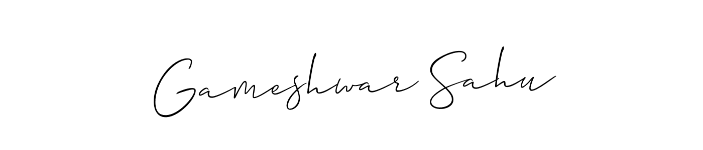 Gameshwar Sahu stylish signature style. Best Handwritten Sign (Allison_Script) for my name. Handwritten Signature Collection Ideas for my name Gameshwar Sahu. Gameshwar Sahu signature style 2 images and pictures png