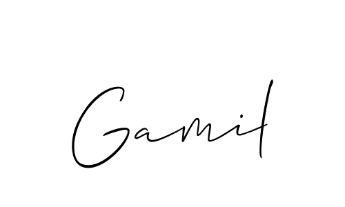 How to make Gamil signature? Allison_Script is a professional autograph style. Create handwritten signature for Gamil name. Gamil signature style 2 images and pictures png