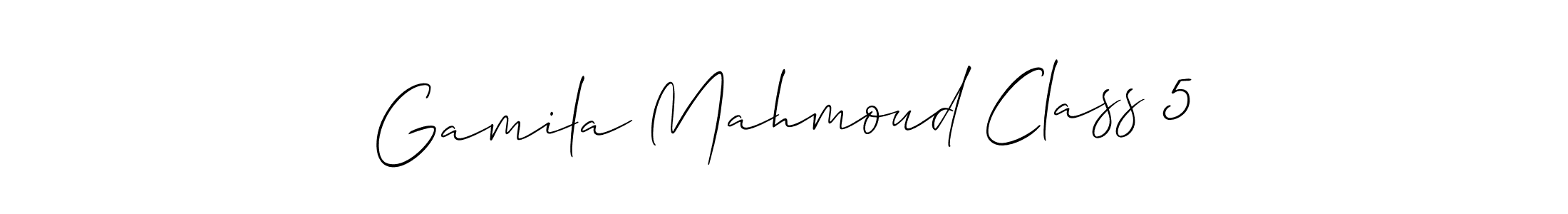 Make a beautiful signature design for name Gamila Mahmoud Class 5. With this signature (Allison_Script) style, you can create a handwritten signature for free. Gamila Mahmoud Class 5 signature style 2 images and pictures png