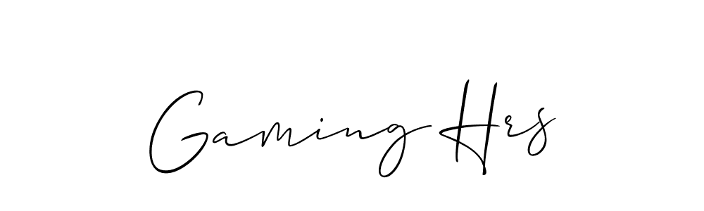 Also we have Gaming Hrs name is the best signature style. Create professional handwritten signature collection using Allison_Script autograph style. Gaming Hrs signature style 2 images and pictures png