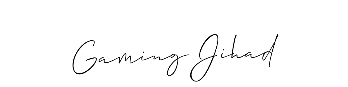 How to make Gaming Jihad signature? Allison_Script is a professional autograph style. Create handwritten signature for Gaming Jihad name. Gaming Jihad signature style 2 images and pictures png