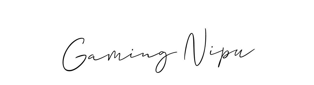How to make Gaming Nipu signature? Allison_Script is a professional autograph style. Create handwritten signature for Gaming Nipu name. Gaming Nipu signature style 2 images and pictures png