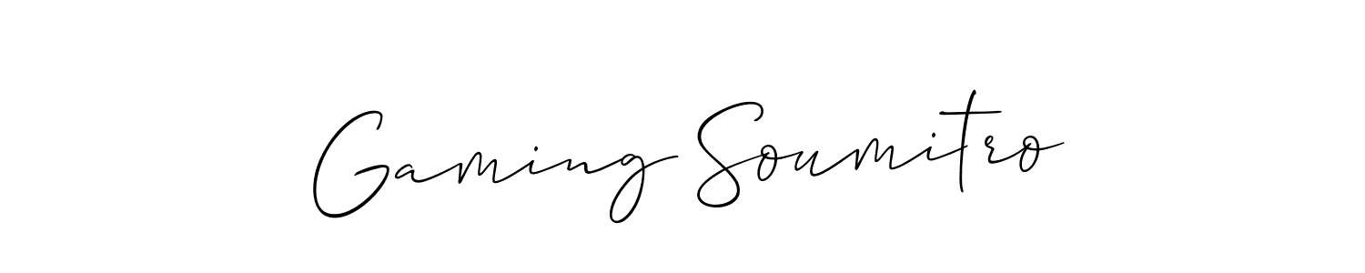 Create a beautiful signature design for name Gaming Soumitro. With this signature (Allison_Script) fonts, you can make a handwritten signature for free. Gaming Soumitro signature style 2 images and pictures png