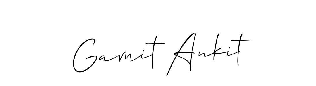 How to make Gamit Ankit name signature. Use Allison_Script style for creating short signs online. This is the latest handwritten sign. Gamit Ankit signature style 2 images and pictures png