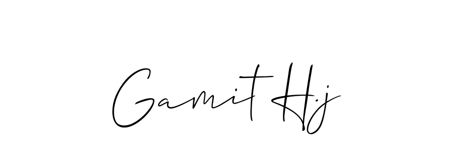 Make a beautiful signature design for name Gamit H.j. With this signature (Allison_Script) style, you can create a handwritten signature for free. Gamit H.j signature style 2 images and pictures png