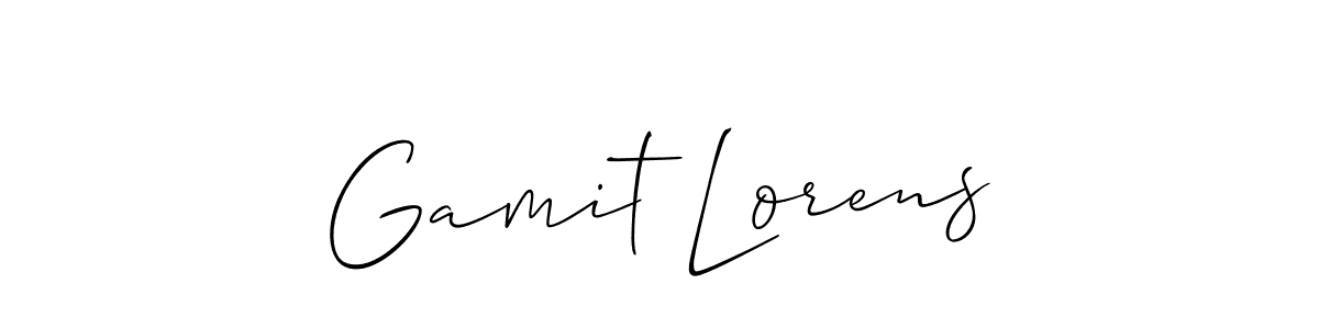 Gamit Lorens stylish signature style. Best Handwritten Sign (Allison_Script) for my name. Handwritten Signature Collection Ideas for my name Gamit Lorens. Gamit Lorens signature style 2 images and pictures png