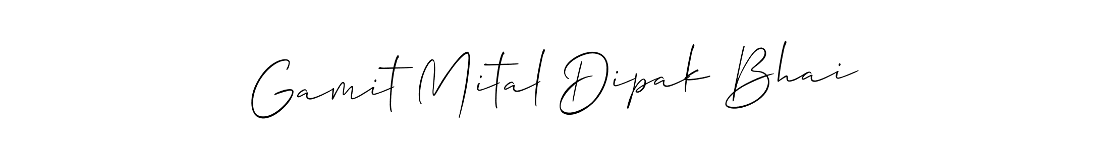 Use a signature maker to create a handwritten signature online. With this signature software, you can design (Allison_Script) your own signature for name Gamit Mital Dipak Bhai. Gamit Mital Dipak Bhai signature style 2 images and pictures png