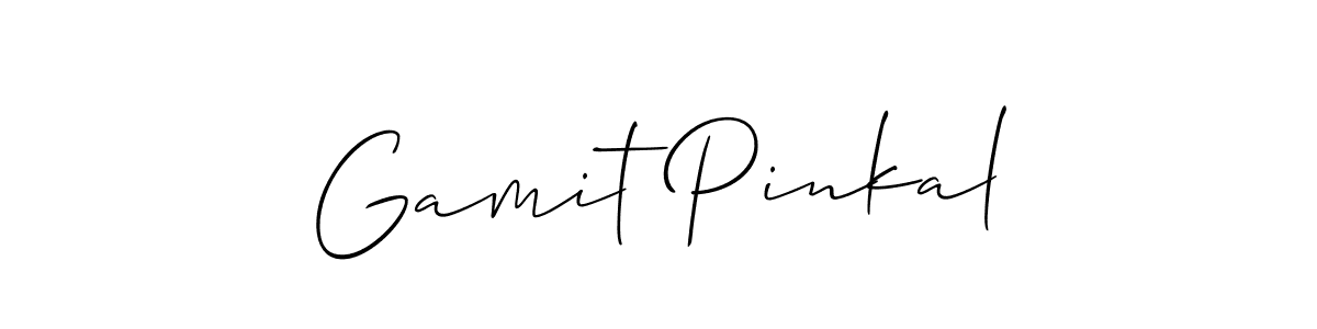 Make a beautiful signature design for name Gamit Pinkal. With this signature (Allison_Script) style, you can create a handwritten signature for free. Gamit Pinkal signature style 2 images and pictures png