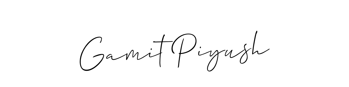 How to make Gamit Piyush signature? Allison_Script is a professional autograph style. Create handwritten signature for Gamit Piyush name. Gamit Piyush signature style 2 images and pictures png