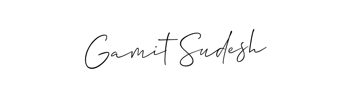 Gamit Sudesh stylish signature style. Best Handwritten Sign (Allison_Script) for my name. Handwritten Signature Collection Ideas for my name Gamit Sudesh. Gamit Sudesh signature style 2 images and pictures png