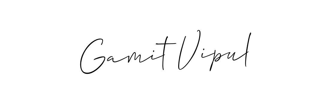 Design your own signature with our free online signature maker. With this signature software, you can create a handwritten (Allison_Script) signature for name Gamit Vipul. Gamit Vipul signature style 2 images and pictures png