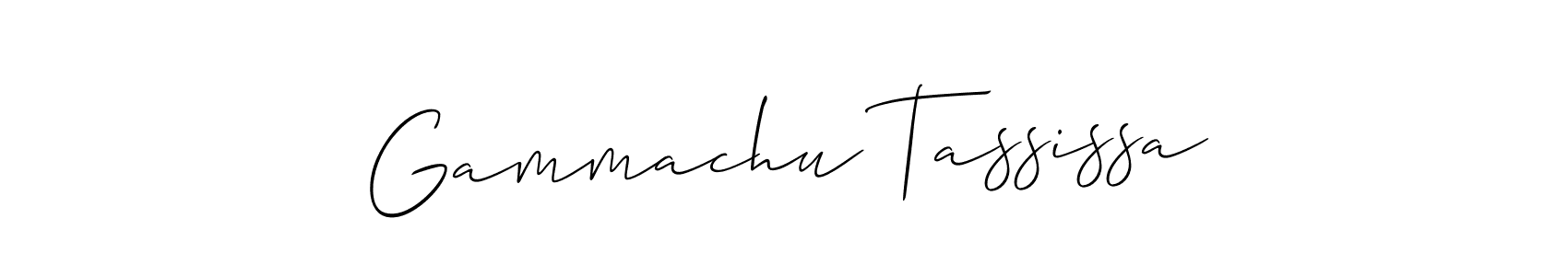 Design your own signature with our free online signature maker. With this signature software, you can create a handwritten (Allison_Script) signature for name Gammachu Tassissa. Gammachu Tassissa signature style 2 images and pictures png