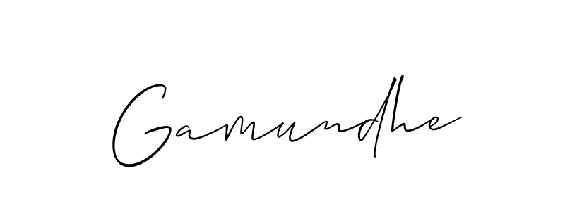 Also we have Gamundhe name is the best signature style. Create professional handwritten signature collection using Allison_Script autograph style. Gamundhe signature style 2 images and pictures png