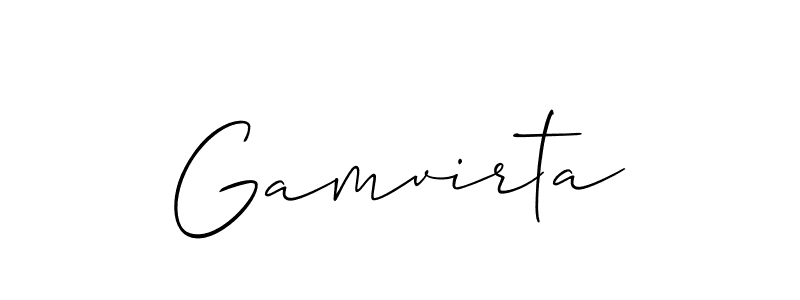 You should practise on your own different ways (Allison_Script) to write your name (Gamvirta) in signature. don't let someone else do it for you. Gamvirta signature style 2 images and pictures png