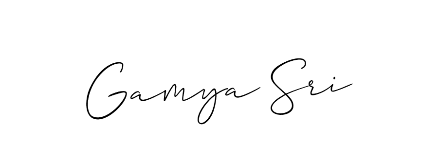 Design your own signature with our free online signature maker. With this signature software, you can create a handwritten (Allison_Script) signature for name Gamya Sri. Gamya Sri signature style 2 images and pictures png