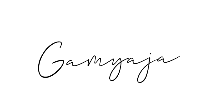 Make a beautiful signature design for name Gamyaja. With this signature (Allison_Script) style, you can create a handwritten signature for free. Gamyaja signature style 2 images and pictures png