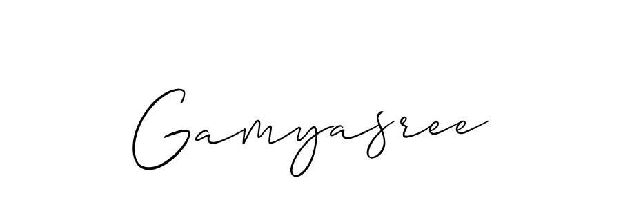 Design your own signature with our free online signature maker. With this signature software, you can create a handwritten (Allison_Script) signature for name Gamyasree. Gamyasree signature style 2 images and pictures png