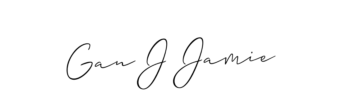 How to make Gan J Jamie name signature. Use Allison_Script style for creating short signs online. This is the latest handwritten sign. Gan J Jamie signature style 2 images and pictures png