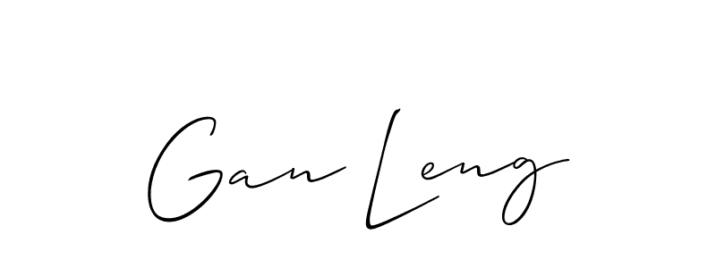 Create a beautiful signature design for name Gan Leng. With this signature (Allison_Script) fonts, you can make a handwritten signature for free. Gan Leng signature style 2 images and pictures png