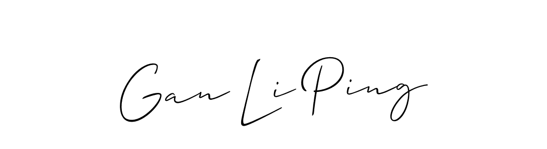 Use a signature maker to create a handwritten signature online. With this signature software, you can design (Allison_Script) your own signature for name Gan Li Ping. Gan Li Ping signature style 2 images and pictures png