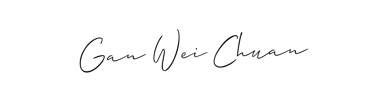 if you are searching for the best signature style for your name Gan Wei Chuan. so please give up your signature search. here we have designed multiple signature styles  using Allison_Script. Gan Wei Chuan signature style 2 images and pictures png