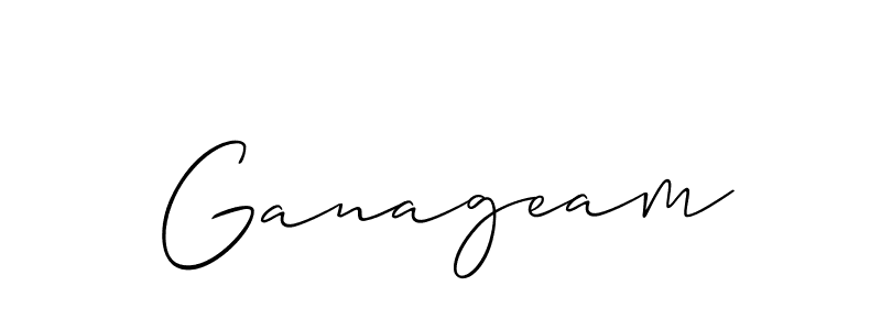 How to make Ganageam signature? Allison_Script is a professional autograph style. Create handwritten signature for Ganageam name. Ganageam signature style 2 images and pictures png