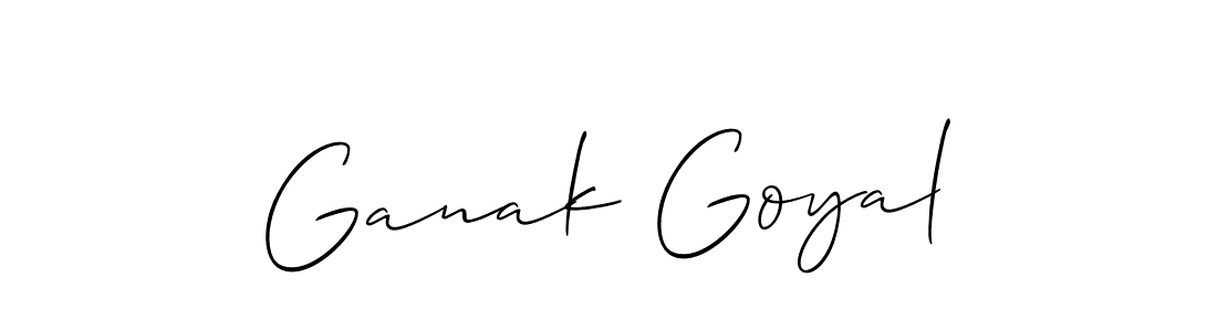 This is the best signature style for the Ganak Goyal name. Also you like these signature font (Allison_Script). Mix name signature. Ganak Goyal signature style 2 images and pictures png