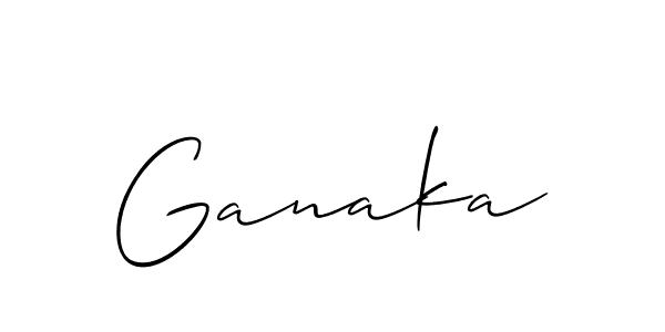 Create a beautiful signature design for name Ganaka. With this signature (Allison_Script) fonts, you can make a handwritten signature for free. Ganaka signature style 2 images and pictures png