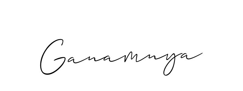 Make a beautiful signature design for name Ganamnya. With this signature (Allison_Script) style, you can create a handwritten signature for free. Ganamnya signature style 2 images and pictures png