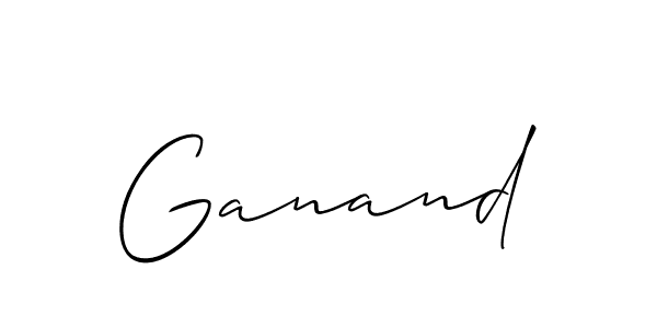 Create a beautiful signature design for name Ganand. With this signature (Allison_Script) fonts, you can make a handwritten signature for free. Ganand signature style 2 images and pictures png