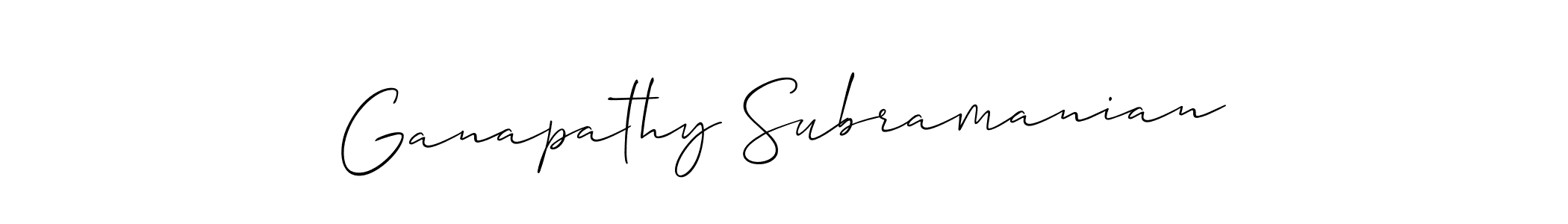 Create a beautiful signature design for name Ganapathy Subramanian. With this signature (Allison_Script) fonts, you can make a handwritten signature for free. Ganapathy Subramanian signature style 2 images and pictures png