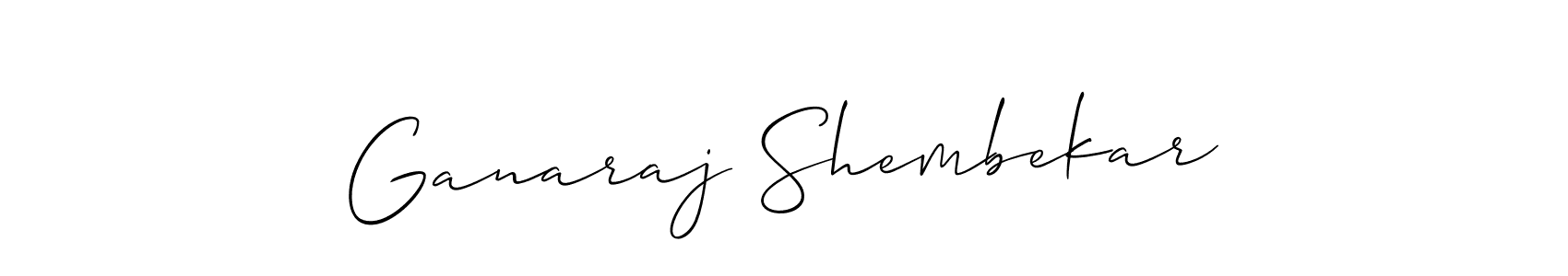 This is the best signature style for the Ganaraj Shembekar name. Also you like these signature font (Allison_Script). Mix name signature. Ganaraj Shembekar signature style 2 images and pictures png