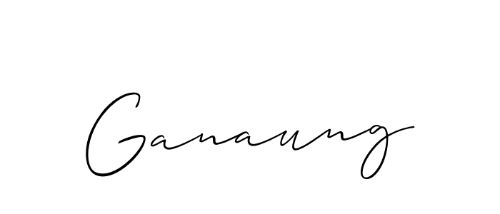 Ganaung stylish signature style. Best Handwritten Sign (Allison_Script) for my name. Handwritten Signature Collection Ideas for my name Ganaung. Ganaung signature style 2 images and pictures png