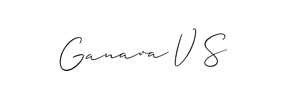 How to make Ganava V S signature? Allison_Script is a professional autograph style. Create handwritten signature for Ganava V S name. Ganava V S signature style 2 images and pictures png