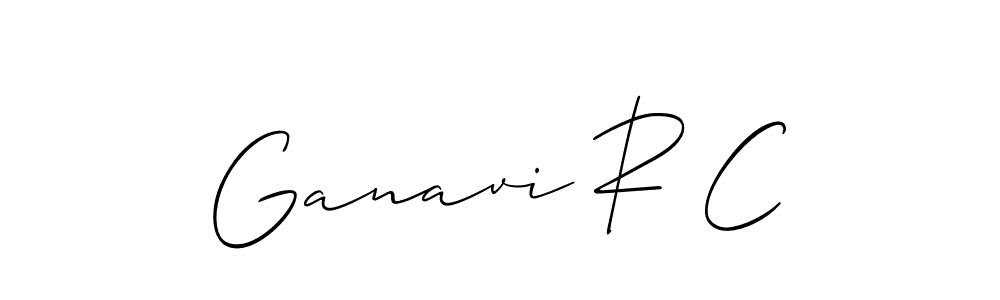 How to make Ganavi R C name signature. Use Allison_Script style for creating short signs online. This is the latest handwritten sign. Ganavi R C signature style 2 images and pictures png