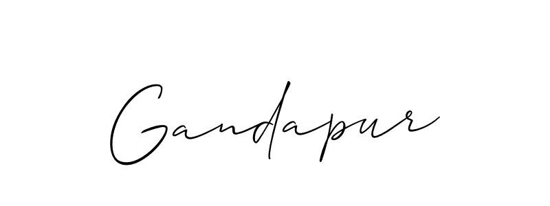 Design your own signature with our free online signature maker. With this signature software, you can create a handwritten (Allison_Script) signature for name Gandapur. Gandapur signature style 2 images and pictures png