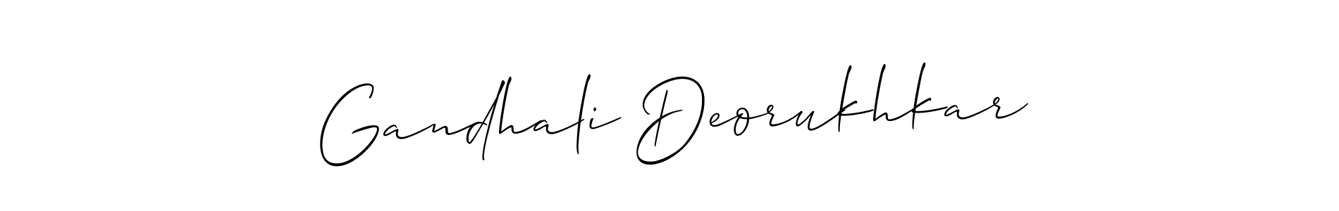 Allison_Script is a professional signature style that is perfect for those who want to add a touch of class to their signature. It is also a great choice for those who want to make their signature more unique. Get Gandhali Deorukhkar name to fancy signature for free. Gandhali Deorukhkar signature style 2 images and pictures png