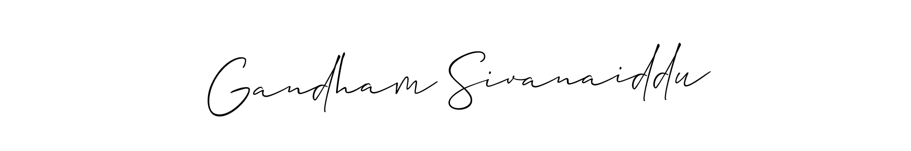 The best way (Allison_Script) to make a short signature is to pick only two or three words in your name. The name Gandham Sivanaiddu include a total of six letters. For converting this name. Gandham Sivanaiddu signature style 2 images and pictures png