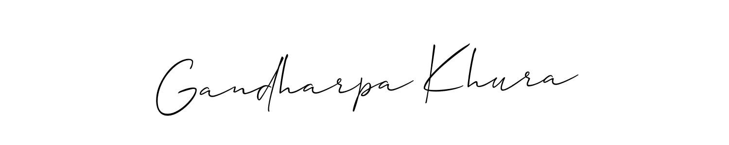 Use a signature maker to create a handwritten signature online. With this signature software, you can design (Allison_Script) your own signature for name Gandharpa Khura. Gandharpa Khura signature style 2 images and pictures png